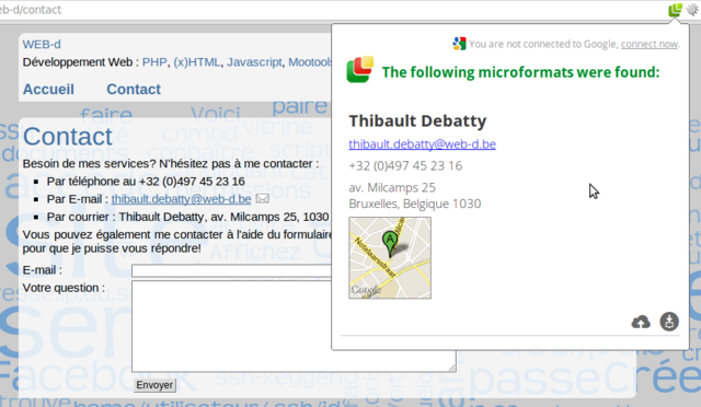 Extension Microformats pour Chrome