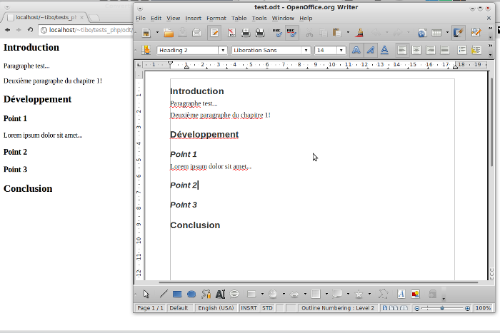 Convertir un document OpenOffice (.odt) avec PHP