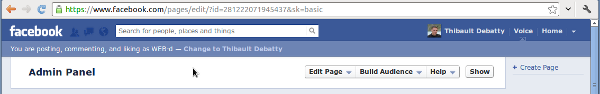 Facebook - Edit page